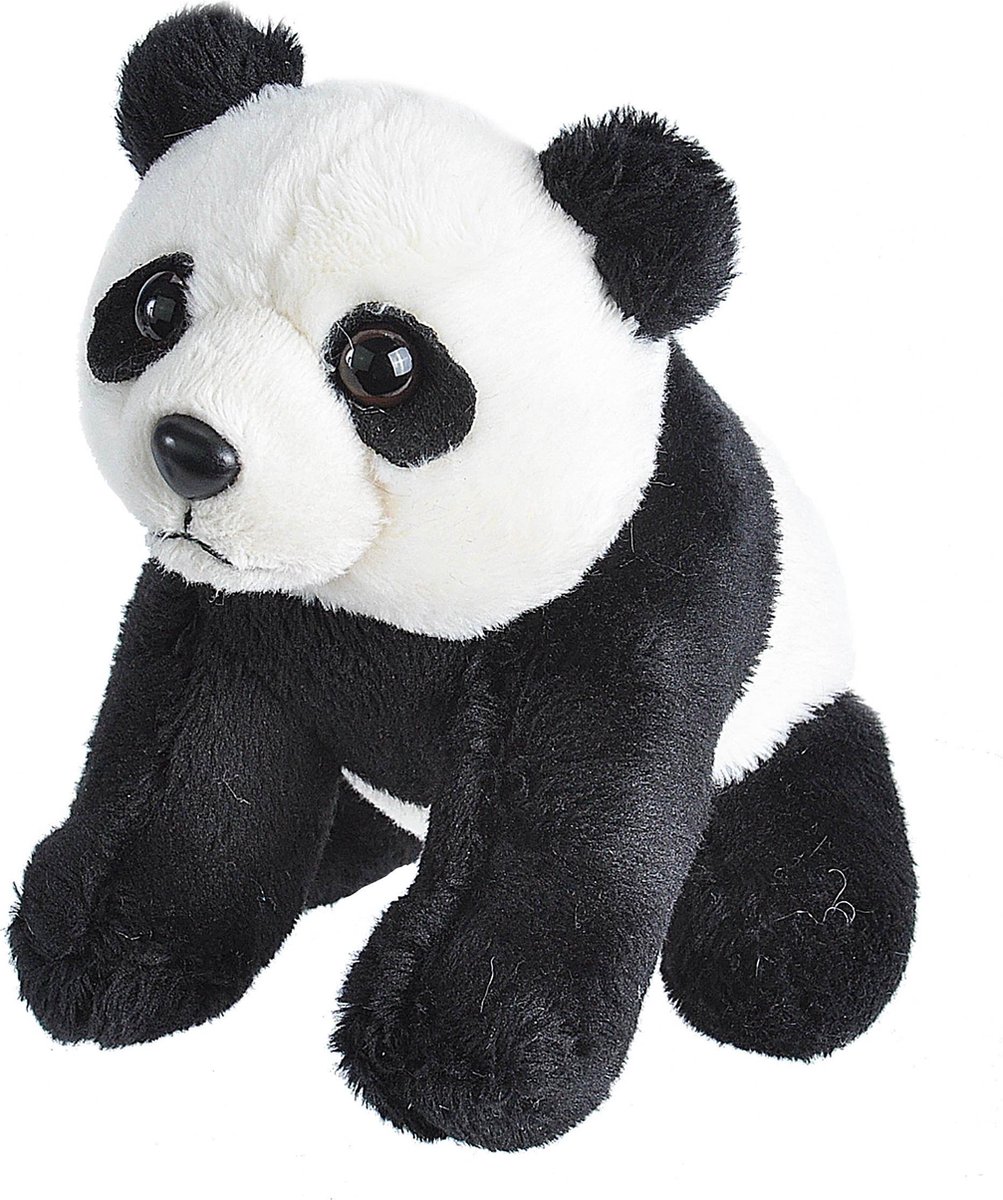 Wild Republic Knuffel Panda Junior 13 Cm Pluche/wit - Zwart
