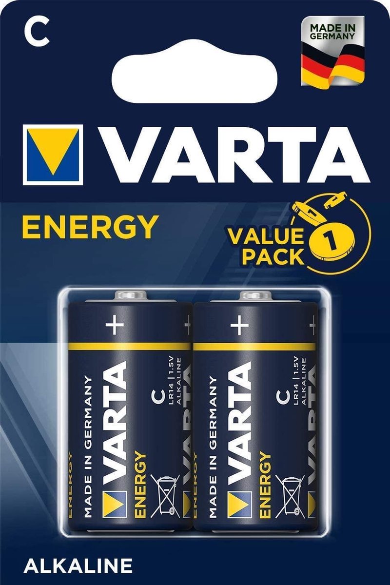 Varta Batterijen Lr14 Alkaline Energy 1,5v 2 Stuks