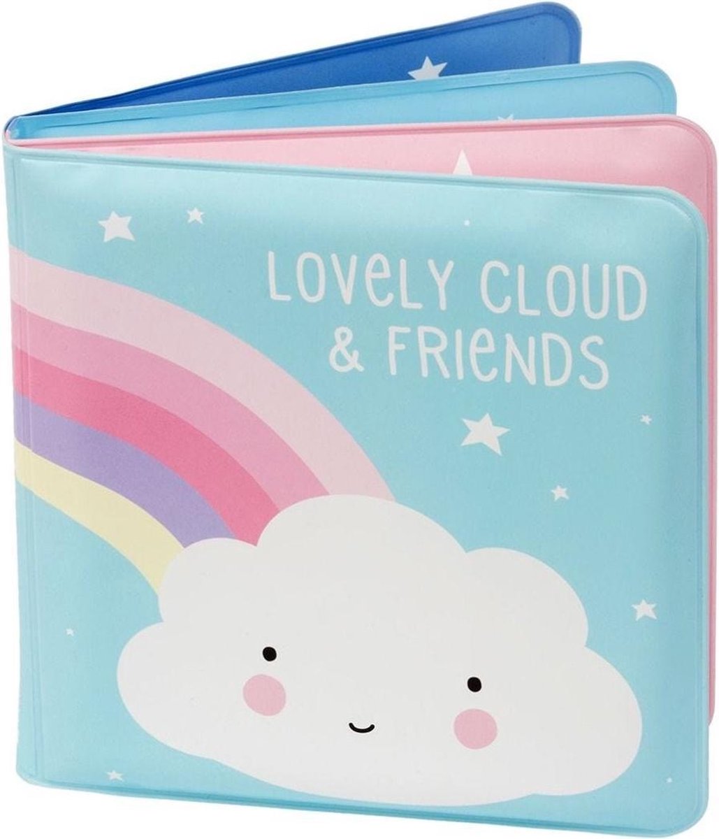 A Little Lovely Company Badboekje Cloud&friends 12 Cm Foam/roze - Blauw
