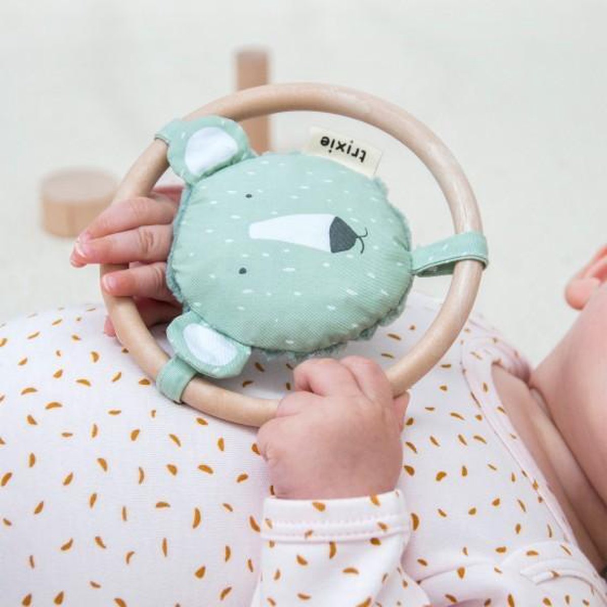 Trixie Rammelaar Mr. Polar Bear 13 Cm Katoen/corduroy - Groen