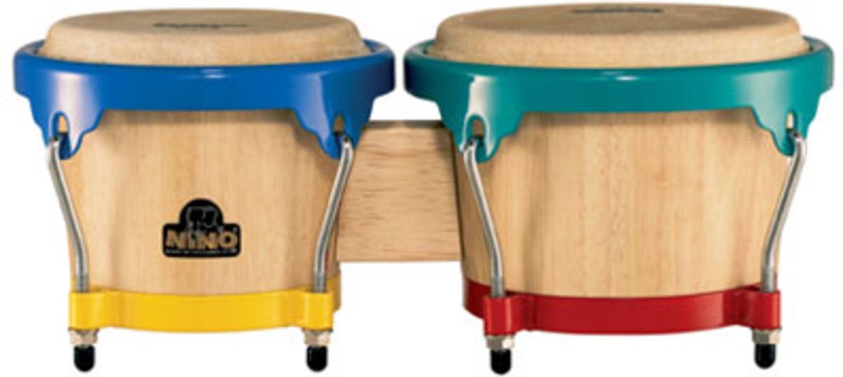 Nino Percussion NINO3NT-HK houten bongoset harlekijn hardware