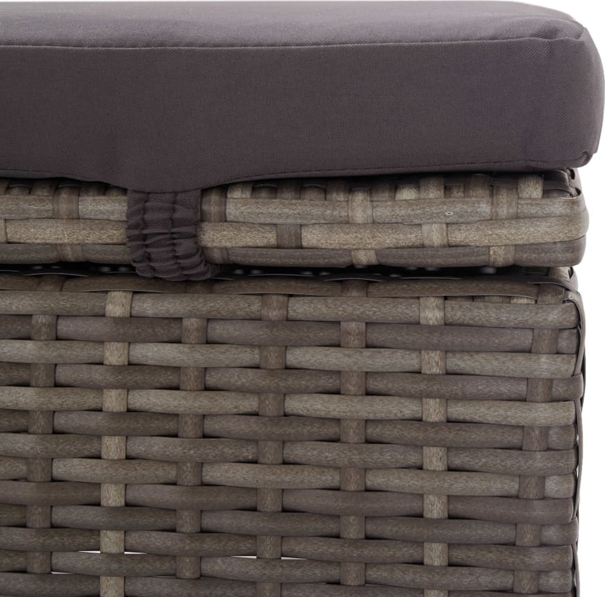 Vidaxl Ligbed Met Luifel En Kussen Poly Rattan - Grijs
