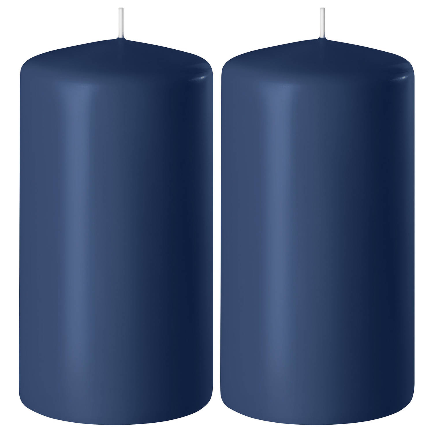 Enlightening Candles 2x Donkere Cilinderkaarsen/stompkaarsen 6 X 10 Cm 36 Branduren - Geurloze Kaarsen Donker - Woondecoraties - Blauw