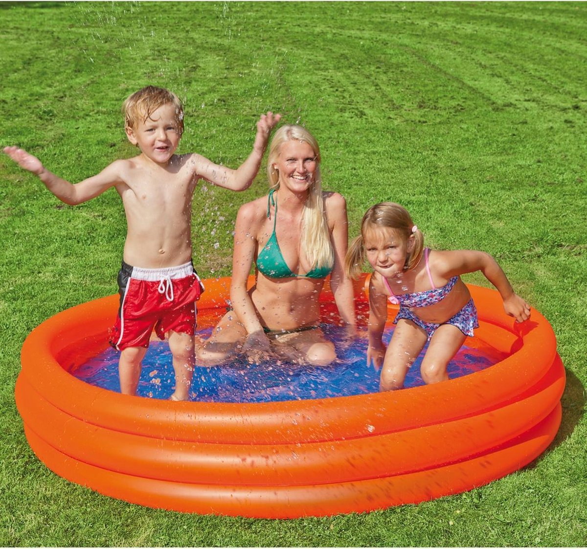 Opblaasbaar Zwembad 157 X 28 Cm Speelgoed - Rond Zwembadje - Pierenbadje - Buitenspeelgoed Voor Kinderen - Oranje