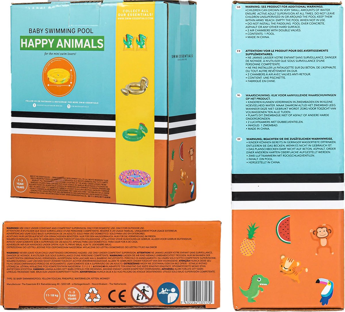 Swim Essentials Babyzwembad 15 Liter 63 Cm Vinyl - Geel