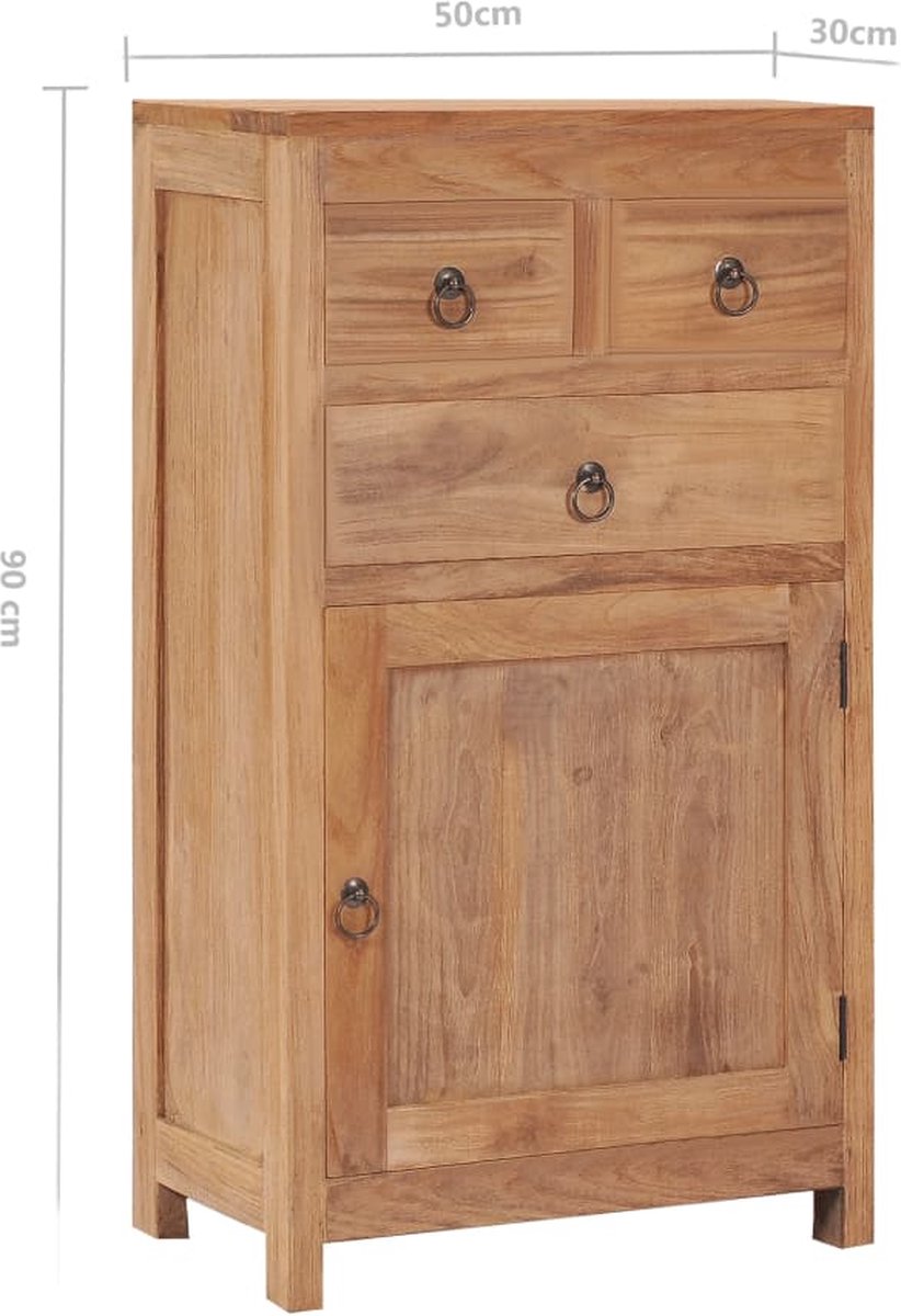 Vidaxl Dressoir 50x30x90 Cm Massief Teakhout - Bruin
