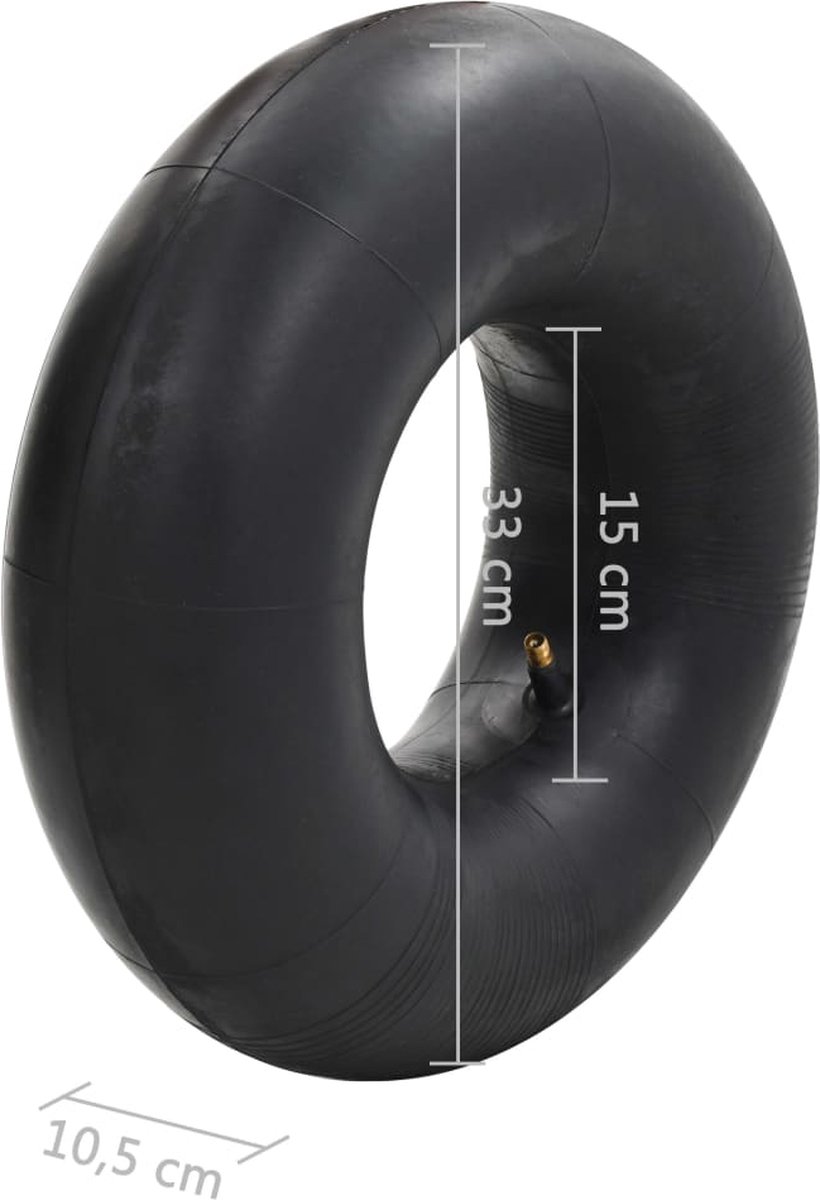Vidaxl Kruiwagenbinnenbanden 2 St 15x6.00-6 Rubber - Zwart