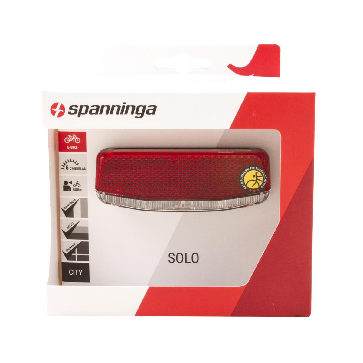 Spanninga SoloXE E-bike achterlicht - Rood