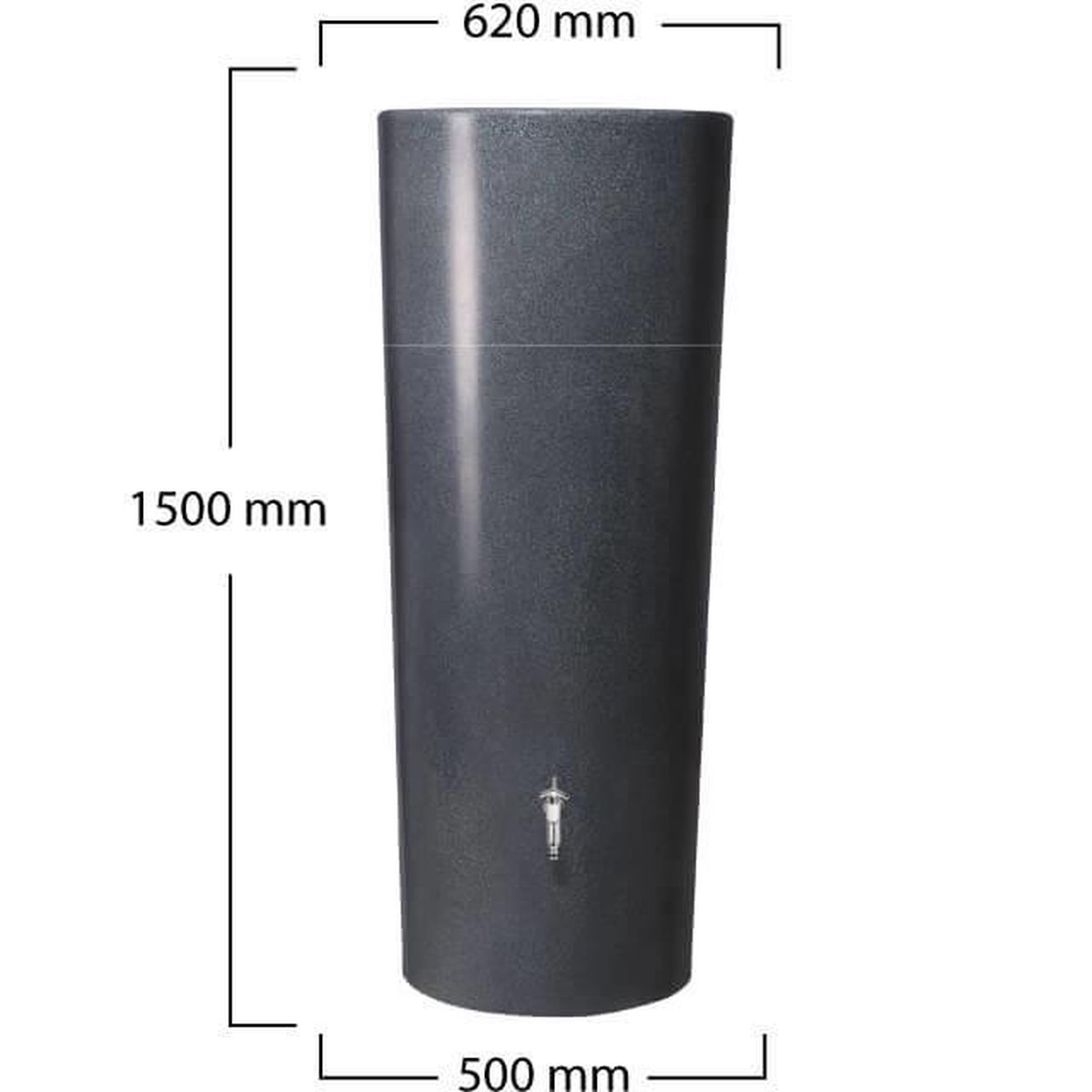 Garantia 2in1 ton STONE 350 ltr lava - Zwart