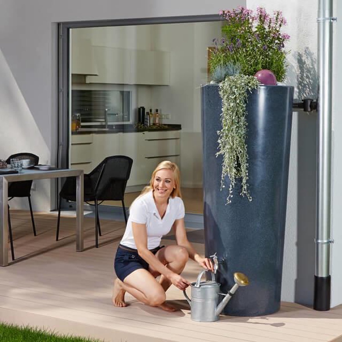 Garantia 2in1 ton STONE 350 ltr lava - Zwart