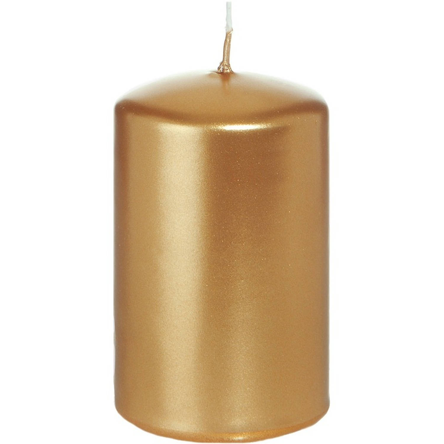 Trend Candles 1xen Cilinderkaars/stompkaars 5 X 8 Cm 18 Branduren - Geurlozekleurige Kaarsen - Woondecoraties - Goud