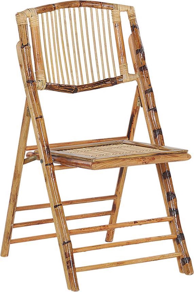 Beliani Trentor Eetkamerstoel Set Van 2 Bamboohout 53 X 46 Cm - Bruin