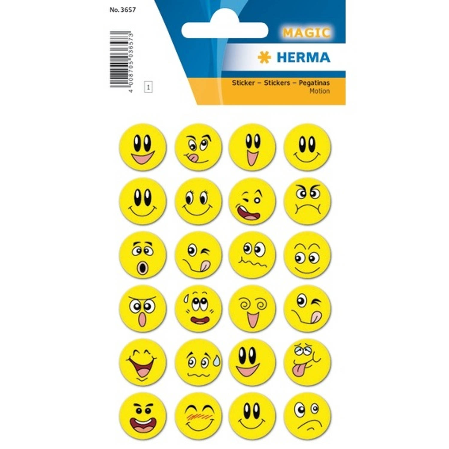 Haza Original Stickers Smiley 24 Stuks - Geel