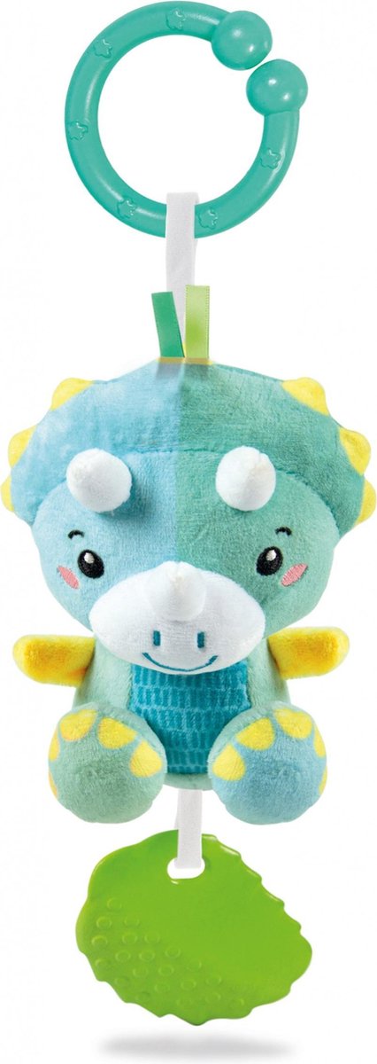 Clementoni Rammelaar Dino Junior 25 Cm Pluche Groen/ - Blauw