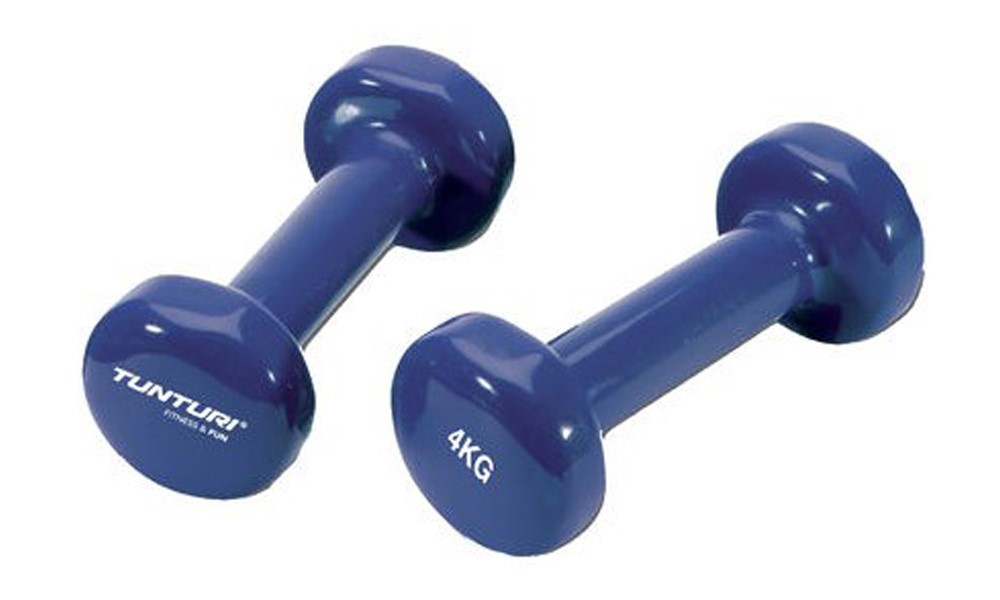 Tunturi Vinyl Dumbbells 2x 4 kg Blue - Blauw