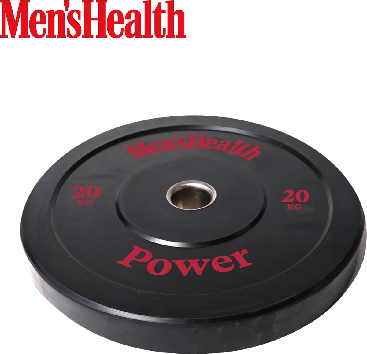 Men's Health Bumper Plate - Halterschijf - 50 mm - 20 kg - Zwart