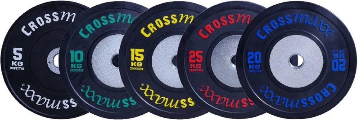 Lifemaxx Crossmaxx Competition Bumper Plate 50 mm - 20 kg - Zwart