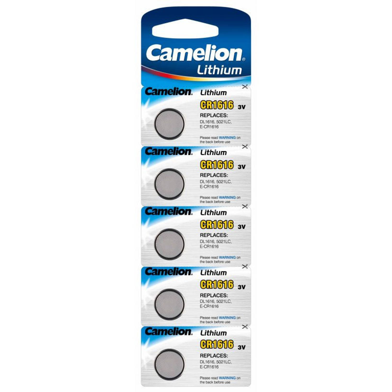 Camelion 5x Lithium Knoopcel Batterijen Cr1616 3v - Platte Batterijen 5x Stuks