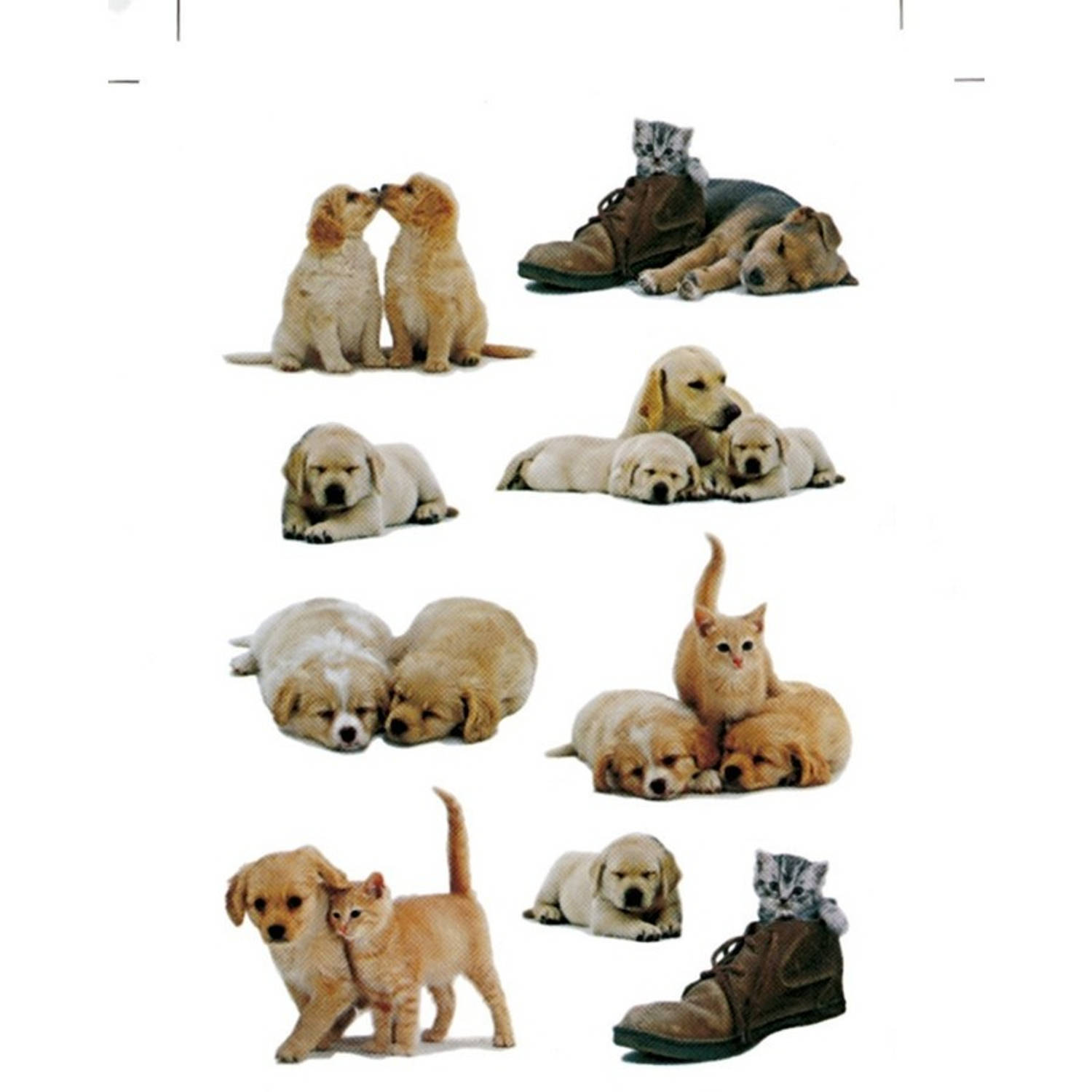 27x Honden/puppy Stickers Met Katten/poezen -Dieren Kinderstickers - Stickervellen - Knutselspullen