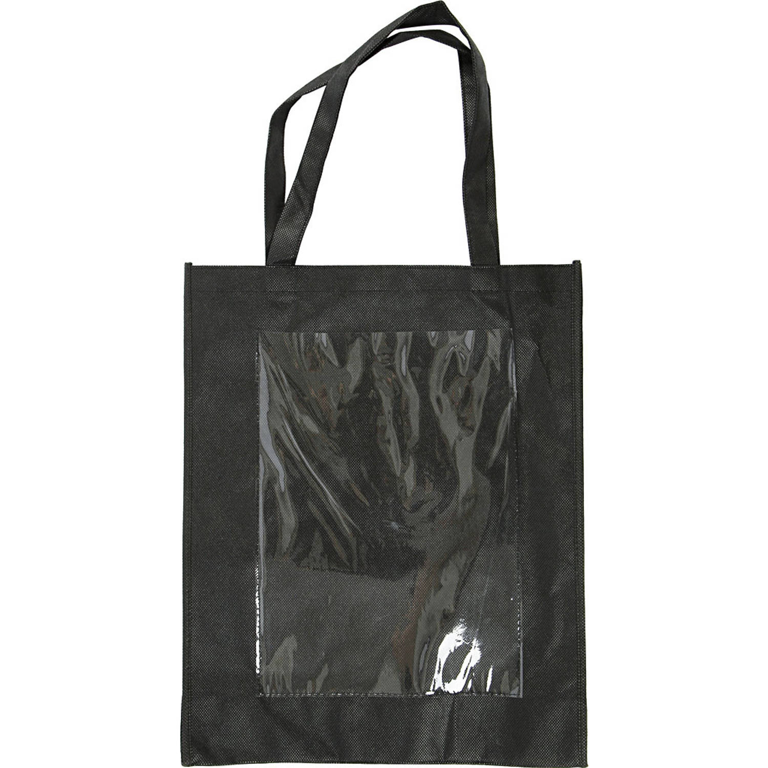 Creative Tas Met Plastic Voorkant 42 X 34 X 12 Cm - Zwart