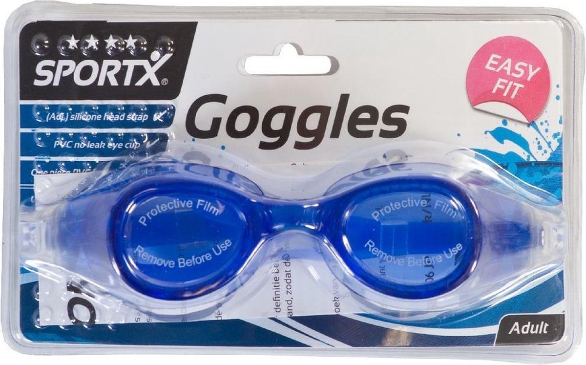 Sportx Donkere Anti Chloor Zwembril Voor Volwassenen - Blauw