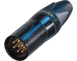 Neutrik NC6MXX-B XLR kabeldeel 6p male zwart, verguld