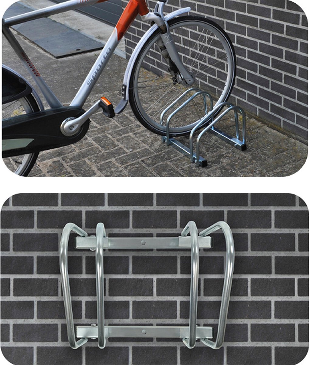 PROPLUS Fietsenrek / Standaard Voor 2x Fietsen - Fietsenrekken Voor Thuis - 42 X 29 X 40 Cm - Silver
