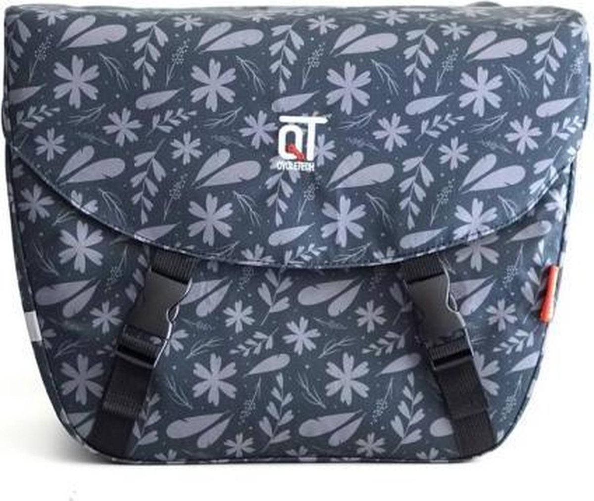 QT Cycletech Fietstas Dubbel Flora 2x 19 Liter 38 Cm - Grijs