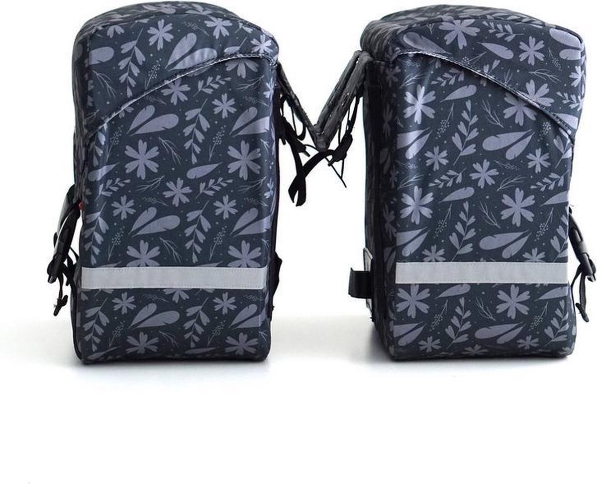 QT Cycletech Fietstas Dubbel Flora 2x 19 Liter 38 Cm - Grijs