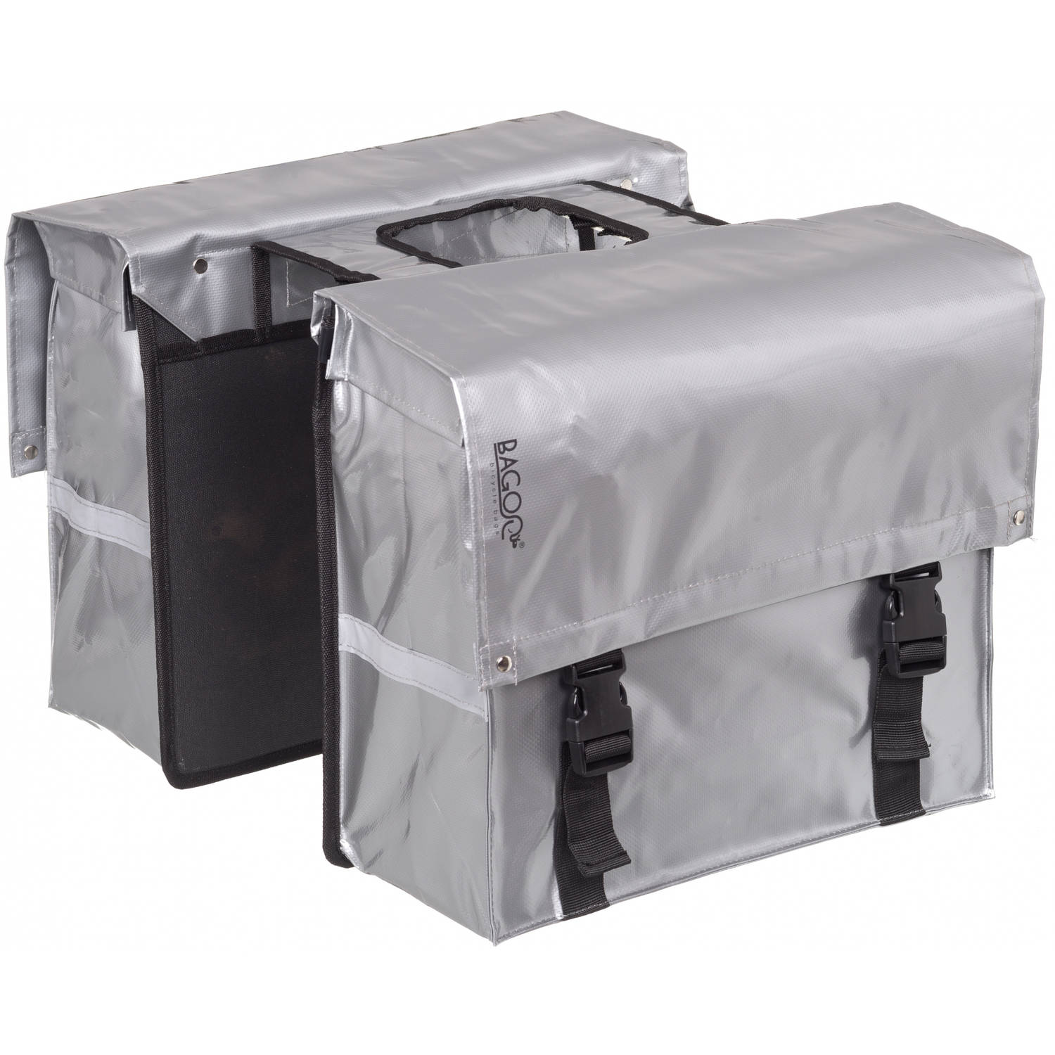 Bagoo Dubbele Fietstas Bisonyl 34 Liter Zilver - Silver