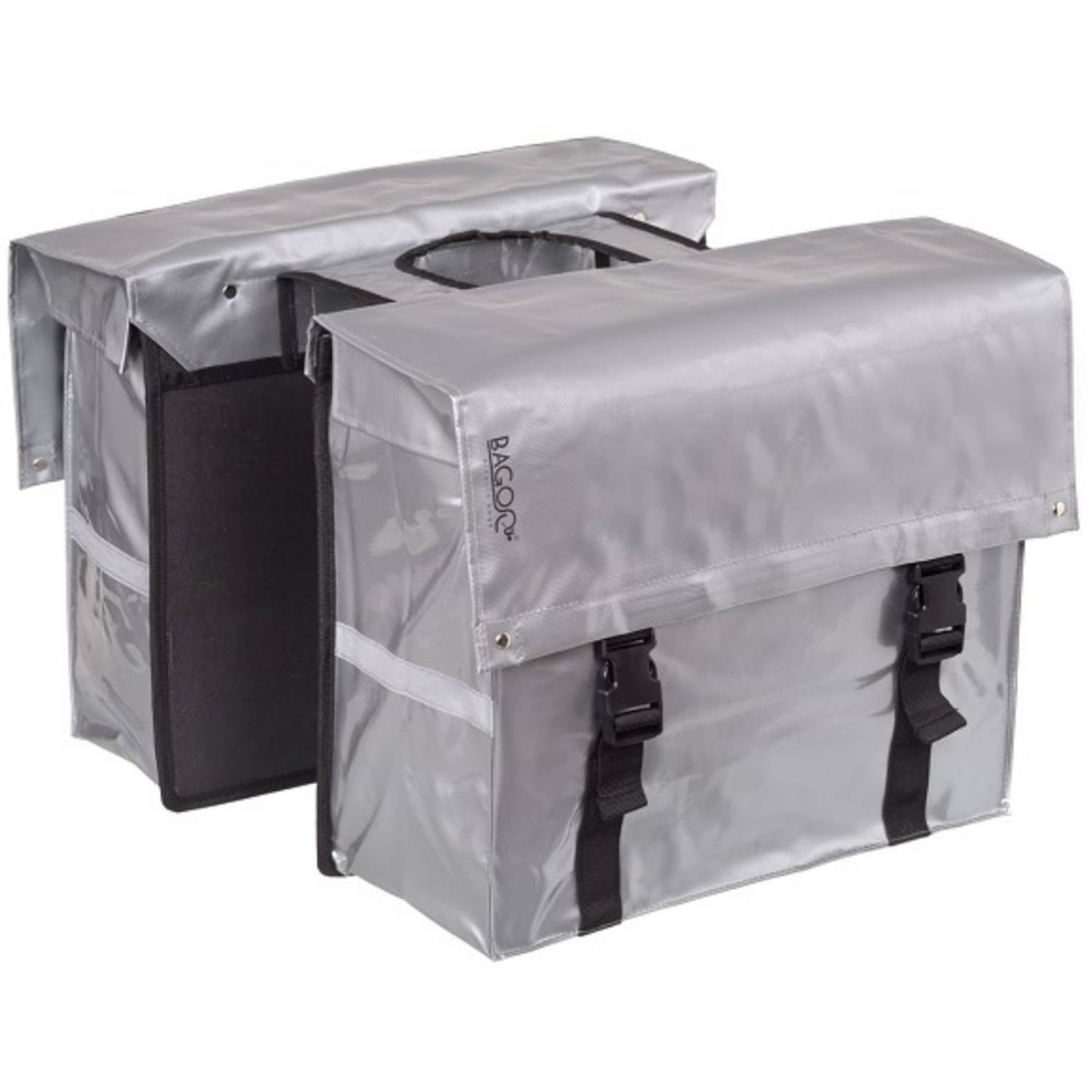 Bagoo Dubbele Fietstas Bisonyl 46 Liter Zilver - Silver