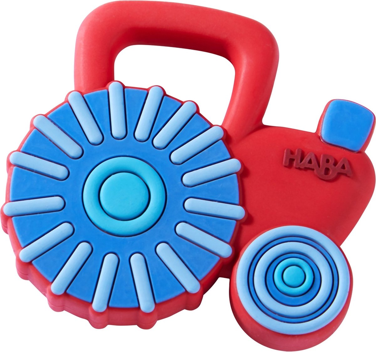 HABA Bijtring Tractor Junior 7 X 7 Cm/blauw - Rood