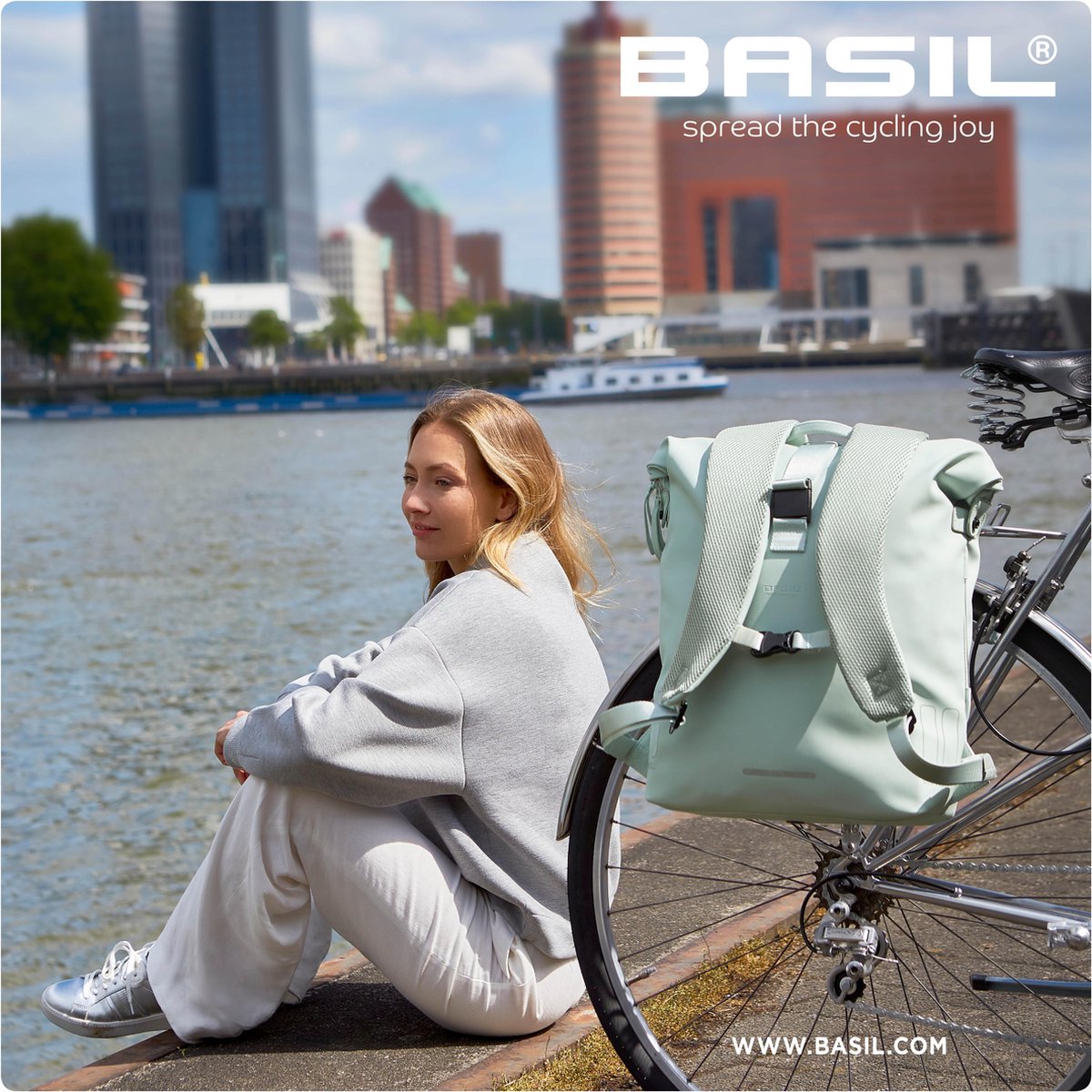 Basil Fietstas Soho Nordlicht 17 L Polyester/neopreen Licht - Groen