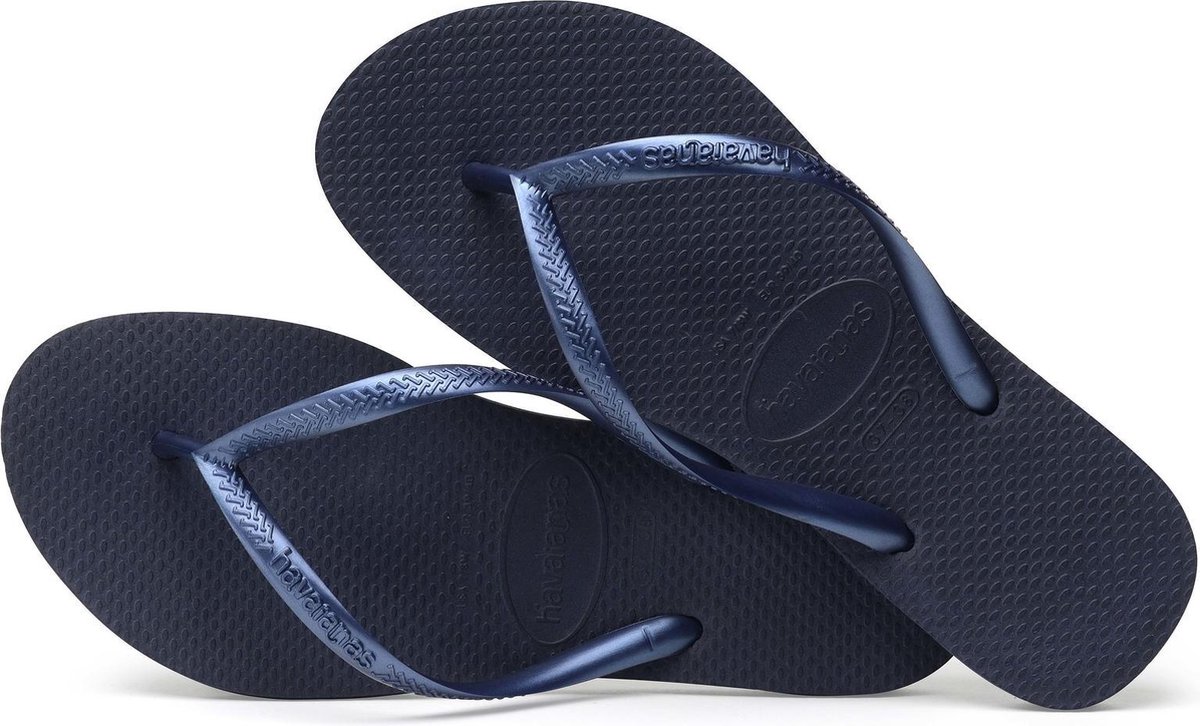 Havaianas Slippers Slim M&#233;tallic Femme by - Blauw