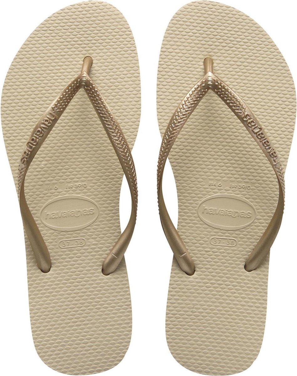 Havaianas Slippers Slim M&#233;tallic Femme by - Beige