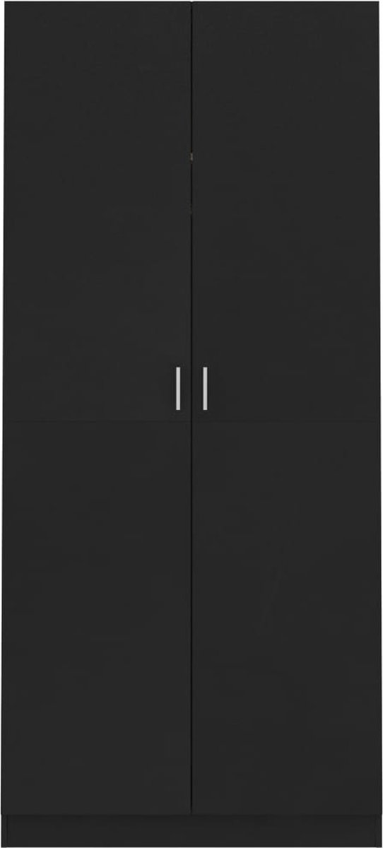 Vidaxl Kledingkast 90x52x200 Cm Spaanplaat - Zwart