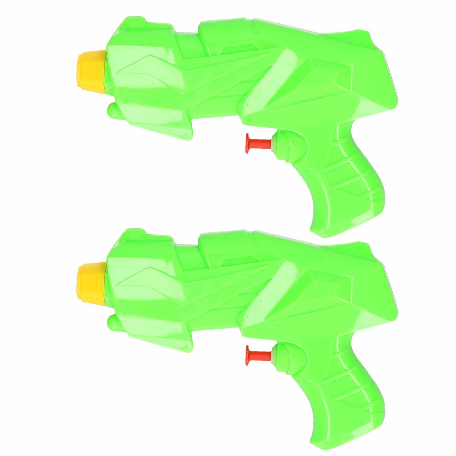 2x Mini Waterpistolen/waterpistool Van 15 Cm Kinderspeelgoed - Waterspeelgoed Van Kunststof - Kleine Waterpistolen - Groen