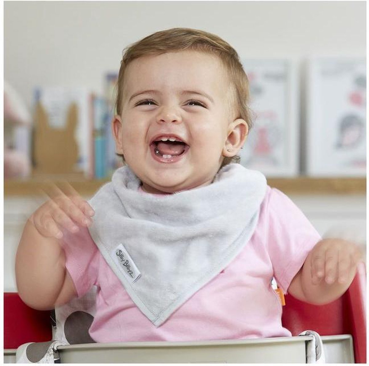 Silly Billyz Slabber Bandana Junior 26 Cm Katoen/nylon Zilver - Silver