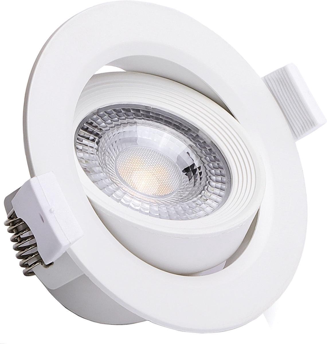 BES LED Led Spot - Inbouwspot - Aigi Nilona - 5w - Helder/koud 6500k - Rond - Kantelbaar - Mat - Aluminium - Wit