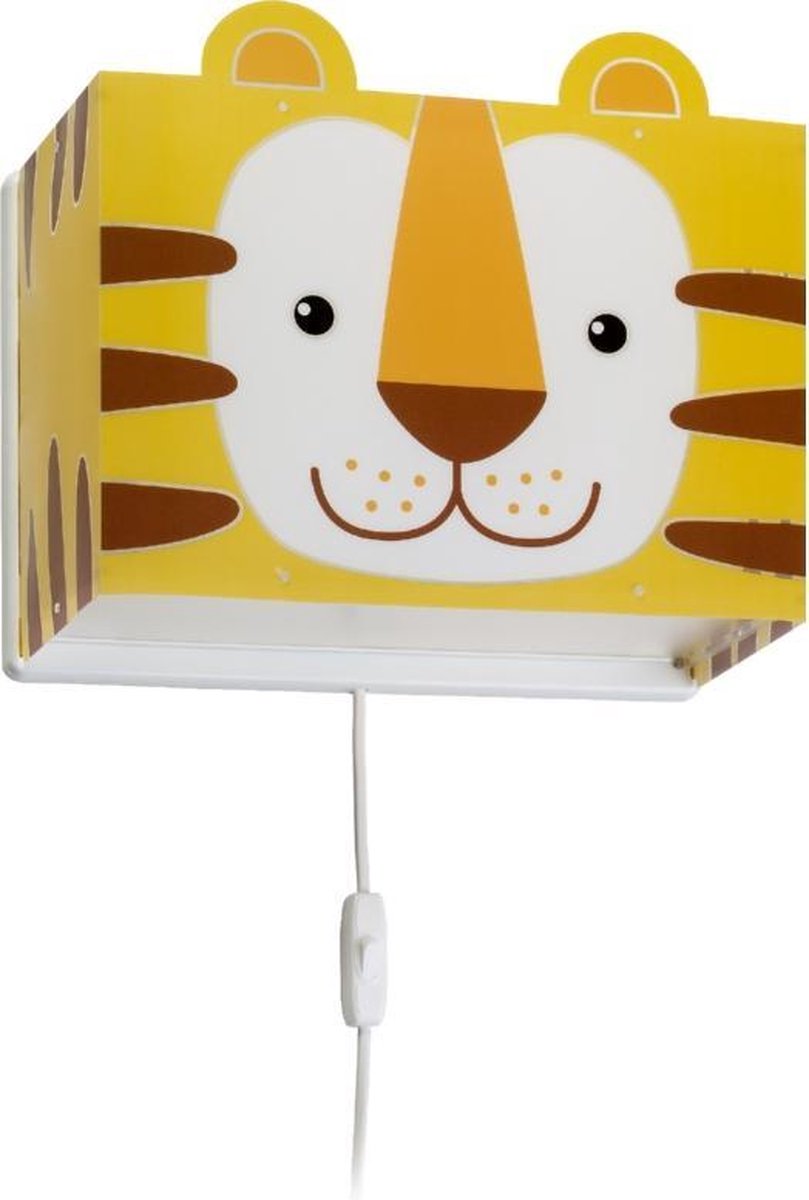 Dalber Wandlamp Tijger Junior 24,5 X 31 Cm/geel - Wit