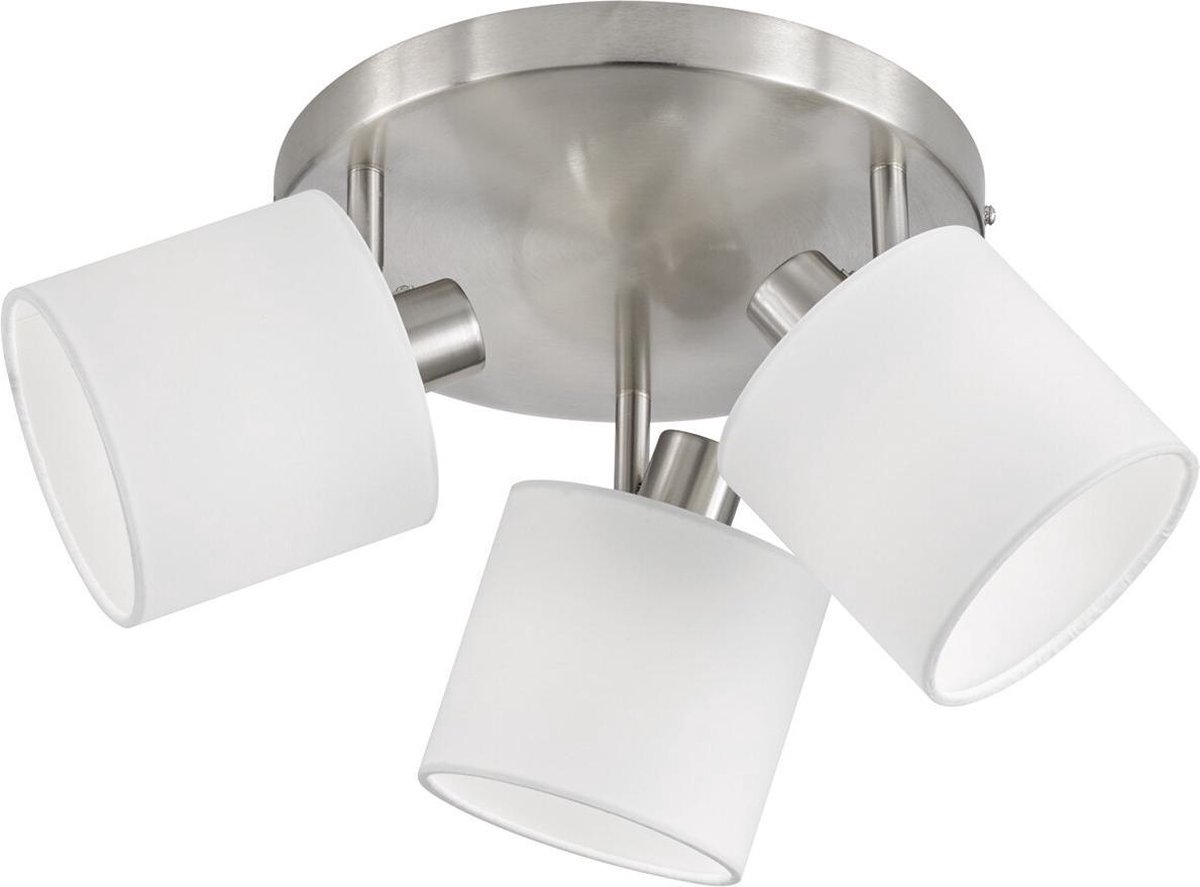 BES LED Led Plafondspot - Trion Torry - E14 Fitting - 3-lichts - Rond - Mat Nikkel - Aluminium