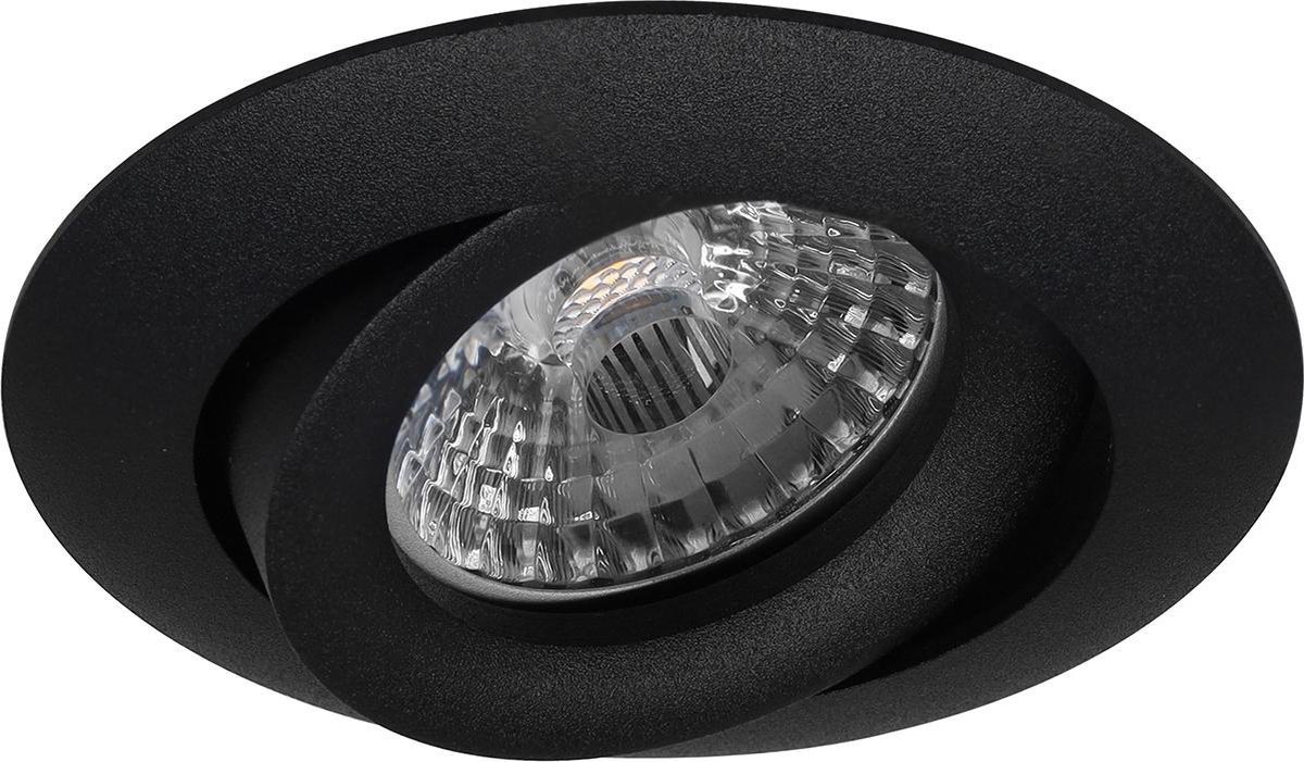 BES LED Spot Armatuur Gu10 - Pragmi Uranio Pro - Inbouw Rond - Mat - Aluminium - Kantelbaar - Ø82mm - Zwart