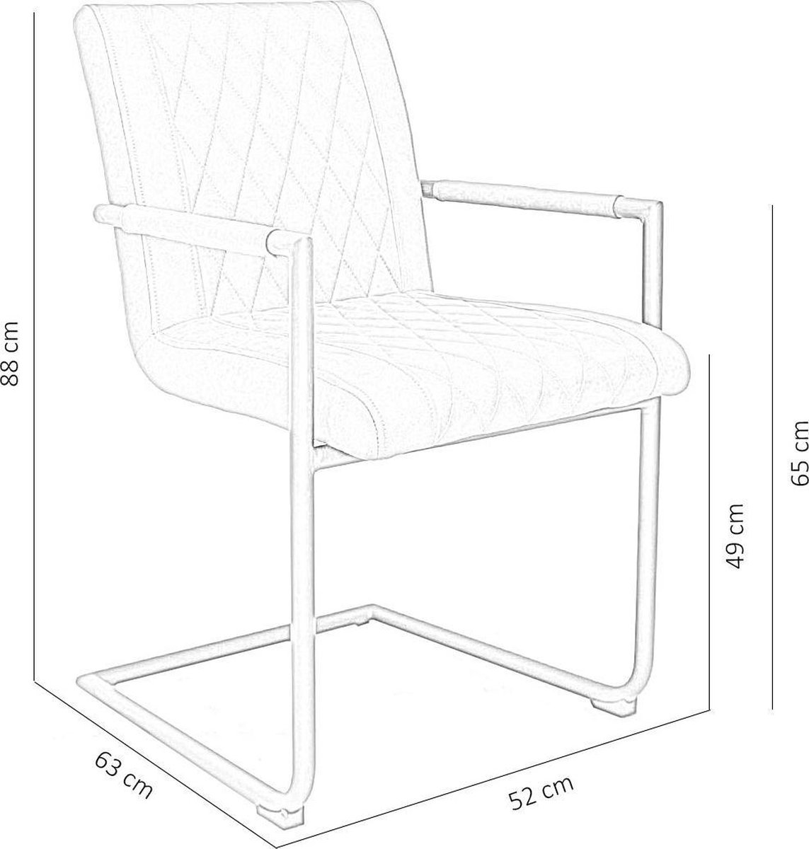 Rox Living Eetkamerstoel 63 X 52 X 88 Cm Kunstleer Licht - Bruin