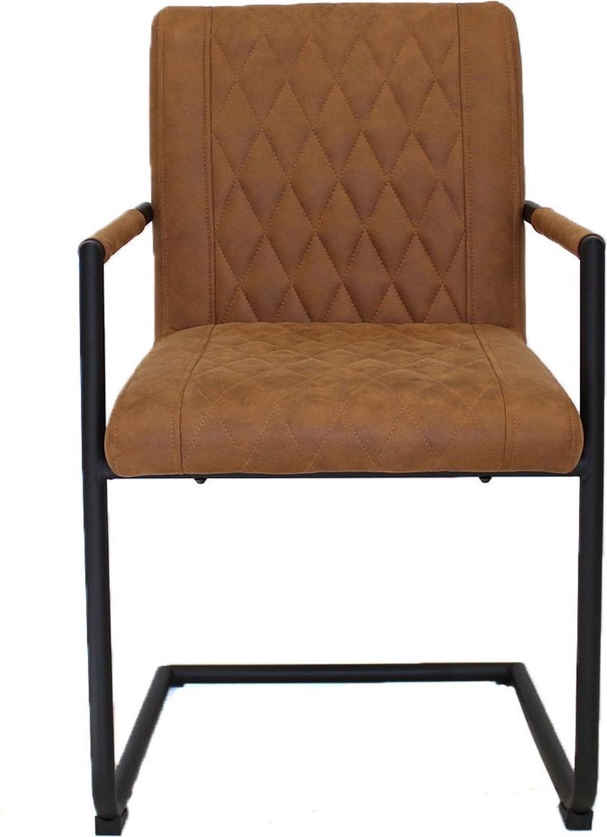 Rox Living Eetkamerstoel 63 X 52 X 88 Cm Kunstleer Licht - Bruin