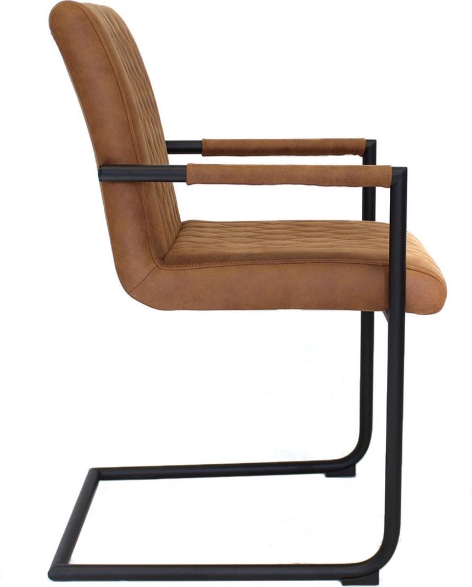 Rox Living Eetkamerstoel 63 X 52 X 88 Cm Kunstleer Licht - Bruin