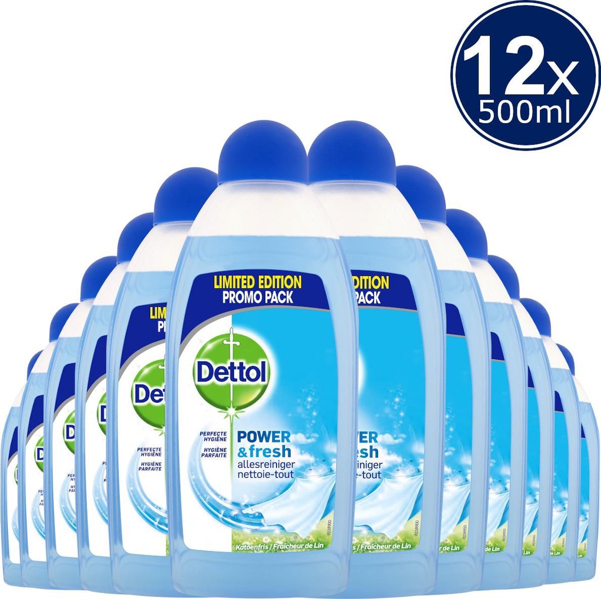 Dettol Allesreiniger Power & Fresh - Katoenfris - 500ml X12