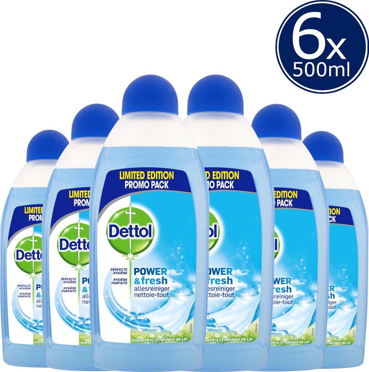 Dettol Allesreiniger Power & Fresh - Katoenfris - 500ml X6
