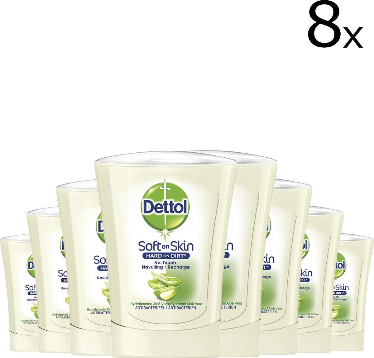 Dettol Handzeep No Touch Navulling - Aloe Vera - 250ml X8