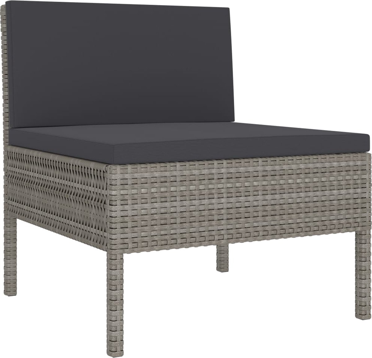 Vidaxl 6-delige Loungeset Met Kussens Poly Rattan - Grijs