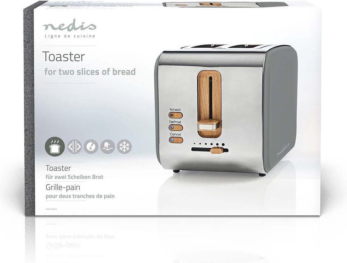 Nedis Broodrooster - Grijs